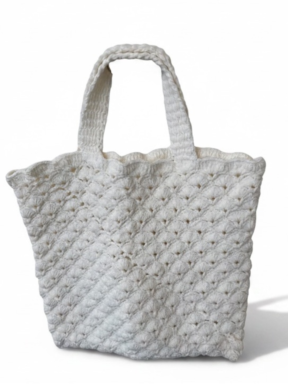 Handcrafted Ivory Crochet Tote Bag